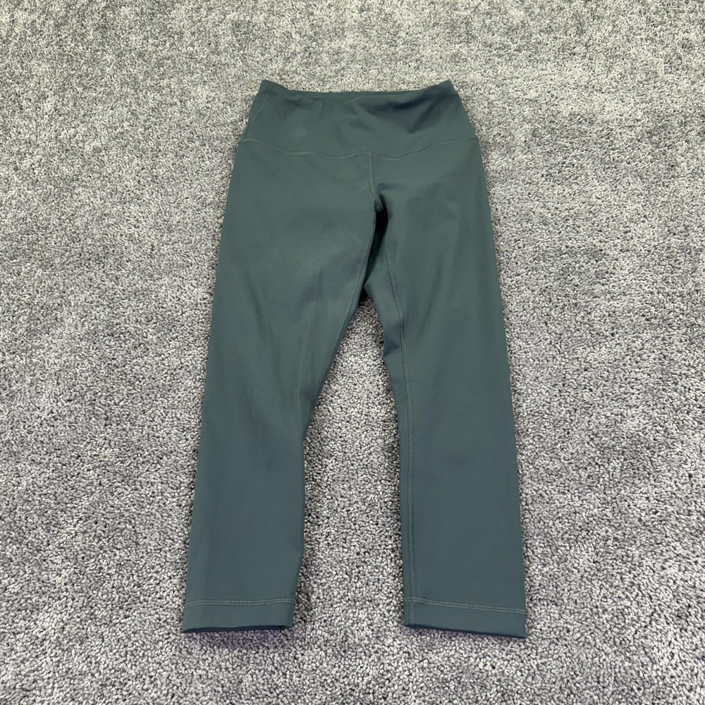 90 Degree By Reflex Leggings Womens S Green Capri High Waist Stretch Yoga Gym